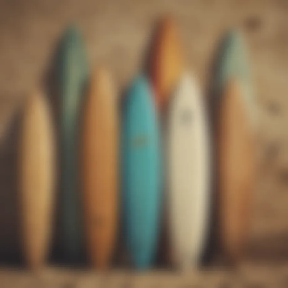 A vintage surfboard showcasing the evolution of design