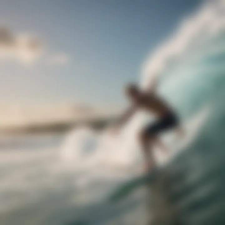 Surfer checking wind conditions before hitting the water