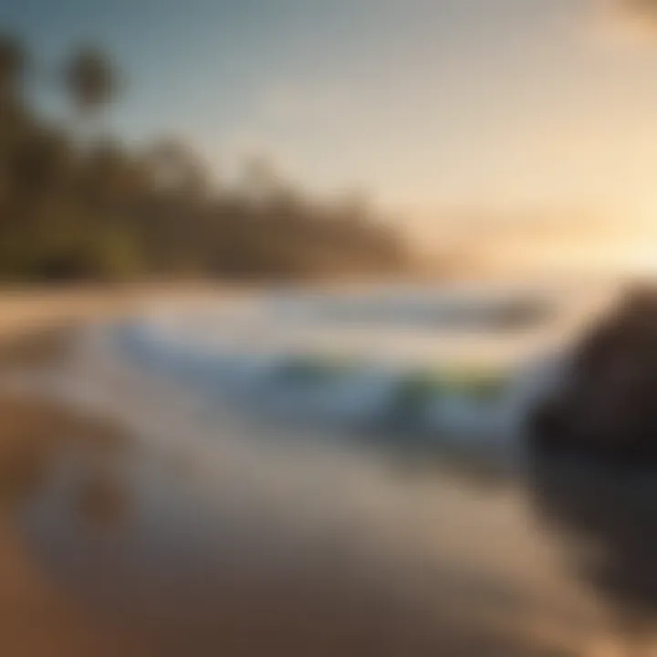 A picturesque surf fishing location at sunrise