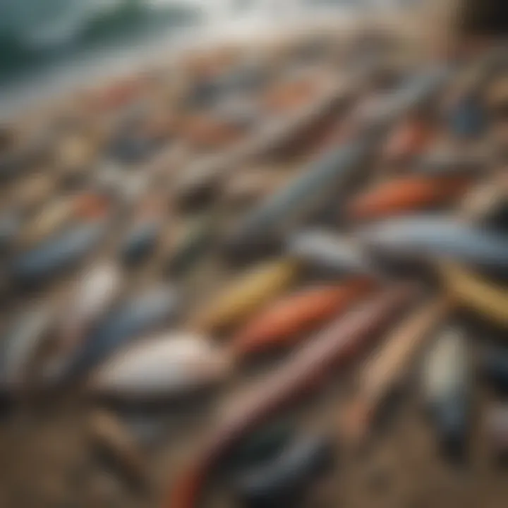 Different types of bait used for surf fishing