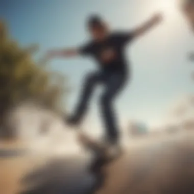 Skateboarder performing tricks with a camera in the background