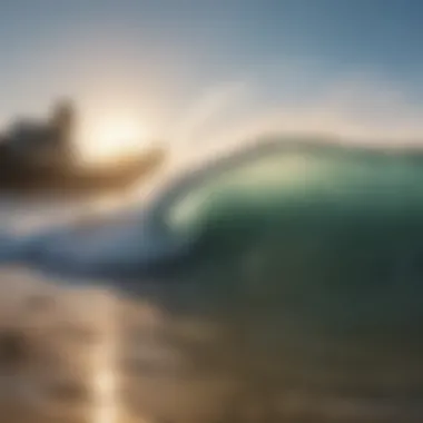 Waves crashing on Santa Monica beach