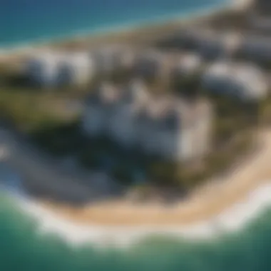 Stunning Aerial View of Moana Surfrider Aerial view of Moana Surfrider showcasing its stunning beachfront