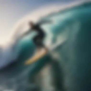 Surfer riding the Liquid Shredder 8 ft on a vibrant wave