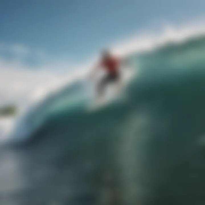 Stunning view of a surfer riding a wave in Panama