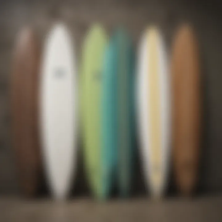 Illustration of surfboard sizes