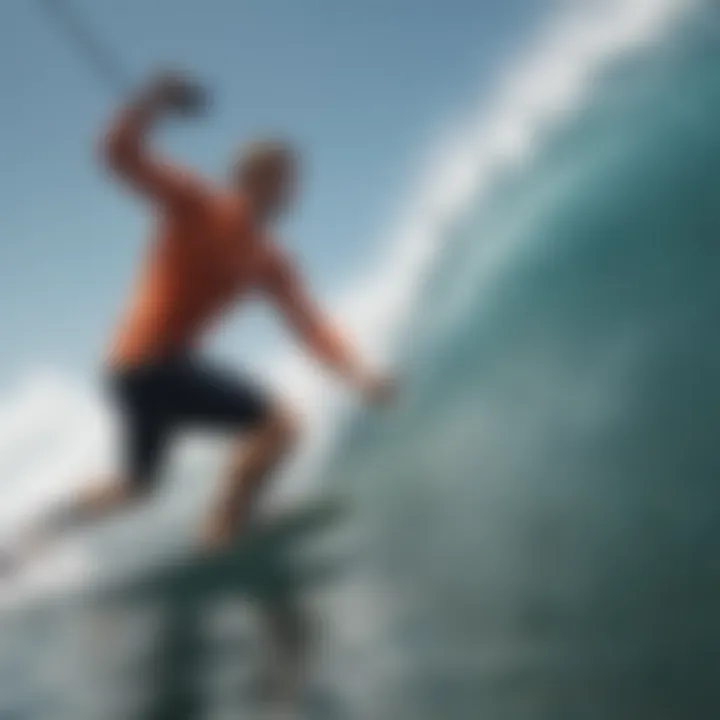 Surfer utilizing a Daiwa surf rod combo in action