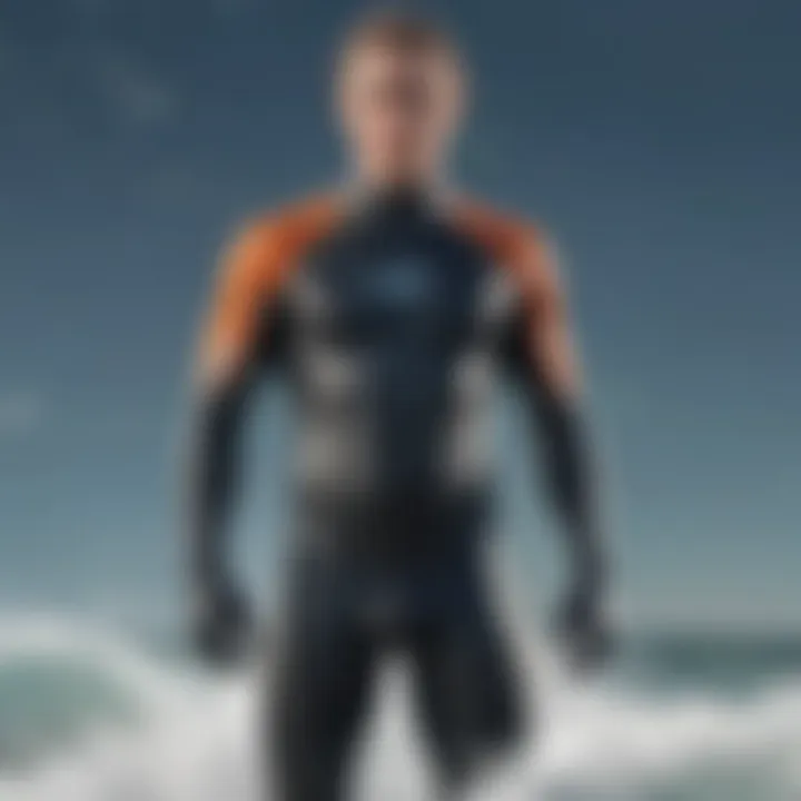 Illustration of body heat retention in wetsuits