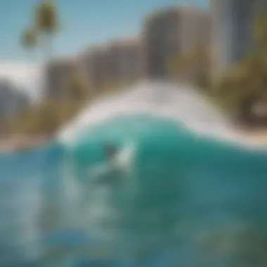 Local surfers enjoying a sunny day at Waikiki Beach