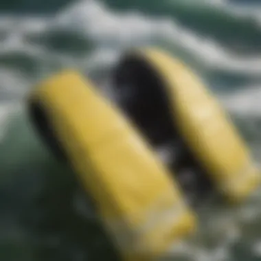 Eco-Friendly Materials in Flotation Vests A close-up view of a flotation vest's material highlighting its eco-friendly production methods.