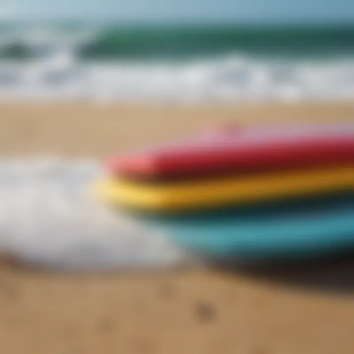 Close-up of the construction materials used in bodyboards