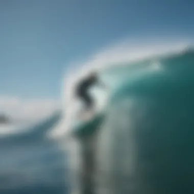 A surfer utilizing aqua foil in action