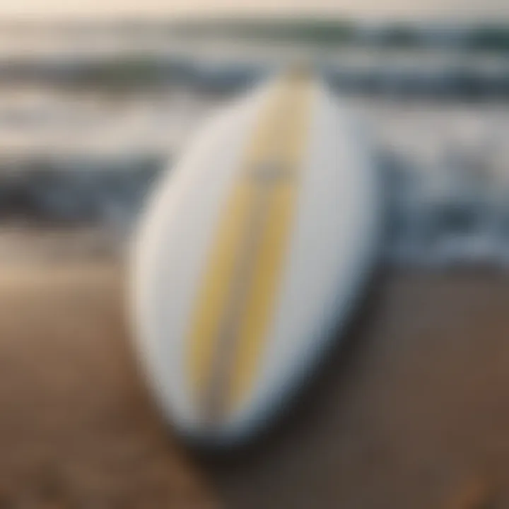 Close-up of the Big Baron surfboard showcasing its unique design and materials