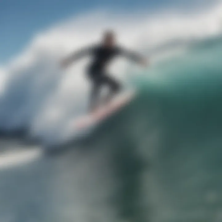 Surfer riding a wave on a Big Baron surfboard demonstrating performance