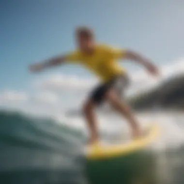 Dynamic Ride on the Catch Surf Beater 54 Surfer riding the Catch Surf Beater 54