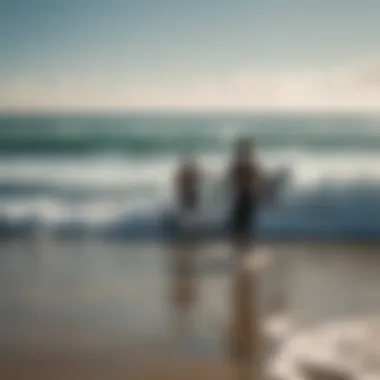 A scenic view of Cocoa Beach during a local surfing event