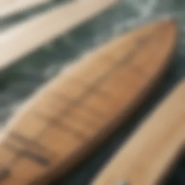 Eco-friendly surfboard deck highlighting sustainable materials