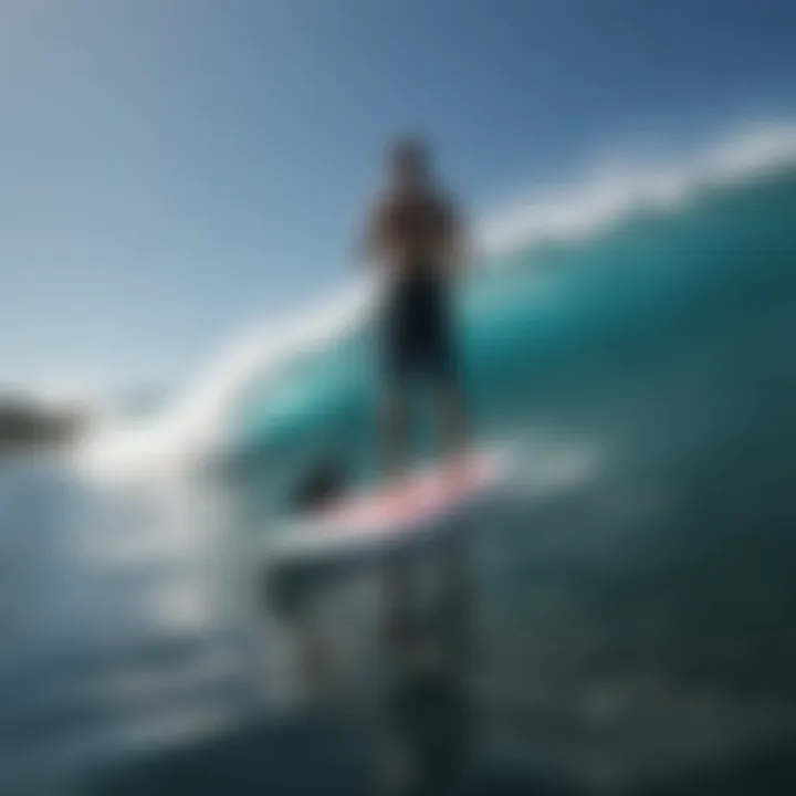 A person enjoying a serene paddleboarding experience on an electric board