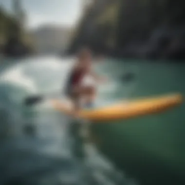 Technical paddling techniques demonstrated on calm waters