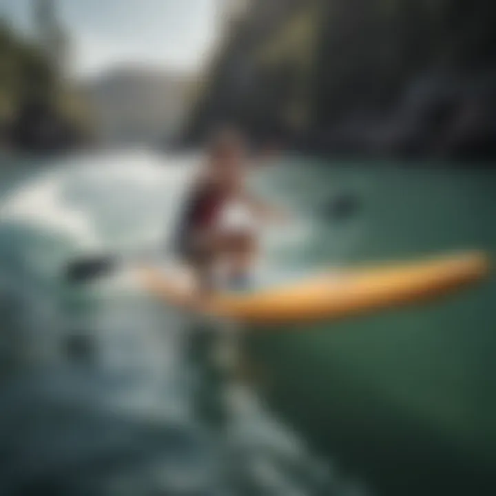 Technical paddling techniques demonstrated on calm waters