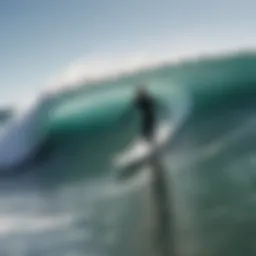 Surfer riding a wave in La Jolla