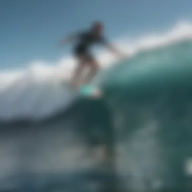 Motorized Surfboard in Action A sleek motorized water surfboard gliding over the waves
