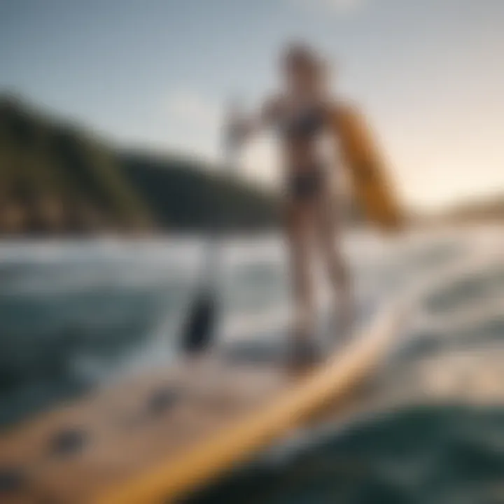 Close-up view of engine technology integrated into a paddleboard