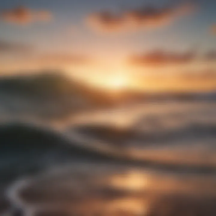 Sunset view over the ocean with soothing wave sounds