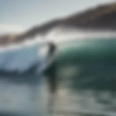 A surfer riding a perfect wave at Camp Pendleton