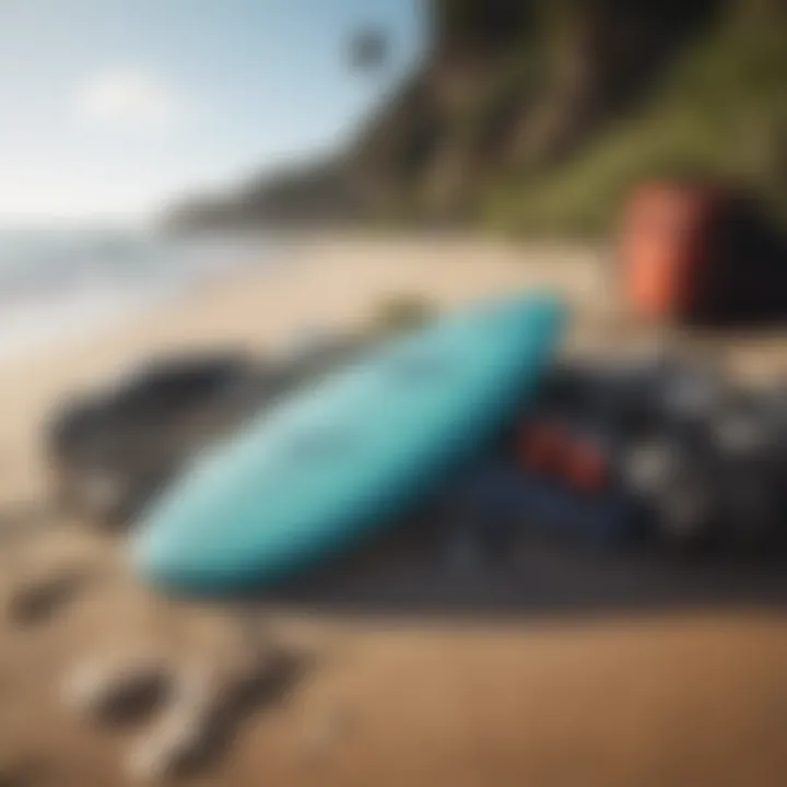 Eco-friendly surfing equipment on the beach