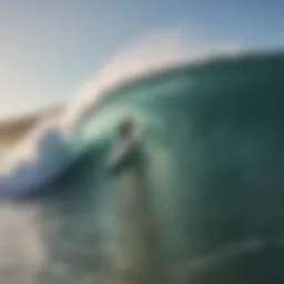 Surfer catching a wave at Pismo Beach