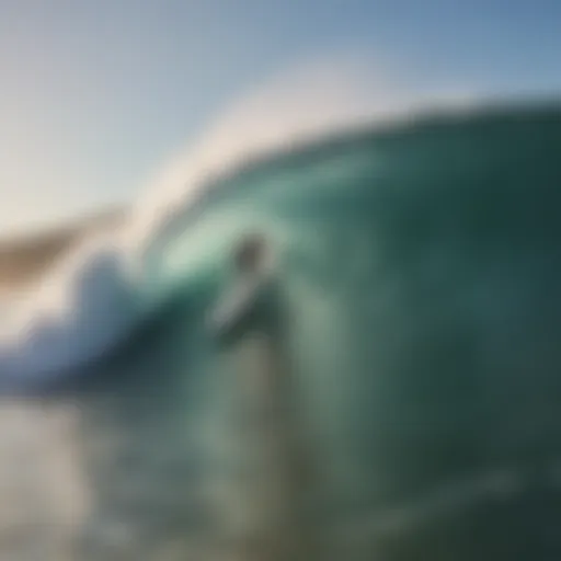 Surfer catching a wave at Pismo Beach