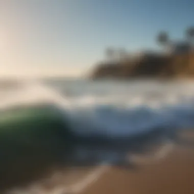 Powerful waves crashing on the shore at El Porto Beach