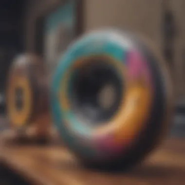 Variety of longboard wheels showcasing different designs and colors