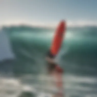 Surfboard with redley fins performing a maneuver on a wave