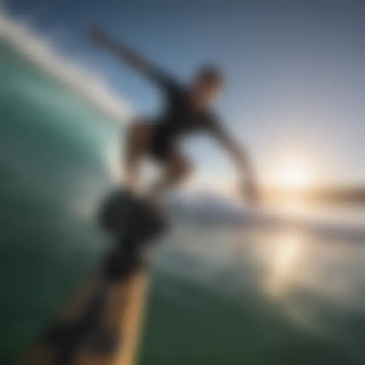 Surfer capturing footage with GoPro Strut Mount