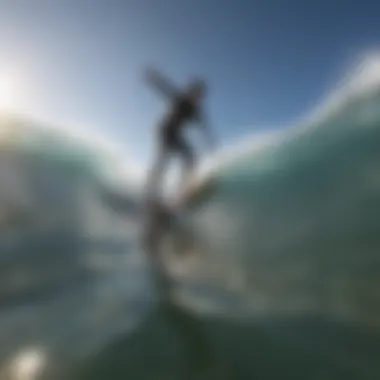 Surfer riding a wave with GoPro Strut Mount