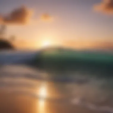 Sunset at a Surfing Beach in Aruba Stunning sunset over a popular surfing beach in Aruba