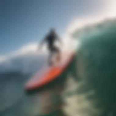 Close-up view of material composition in wakesurf boards