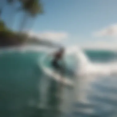 Surfers enjoying the waves at a renowned Hawaiian beach