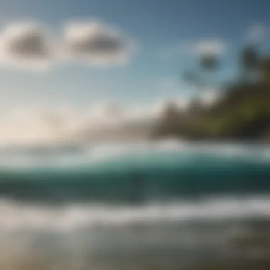 Connection to Ocean and Surf Culture An ocean view with surfers, symbolizing the connection to the sea and surf culture.