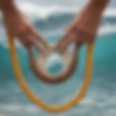 Traditional Hawaiian Surfer Necklace A close-up view of a traditional Hawaiian surfer necklace made from natural materials.