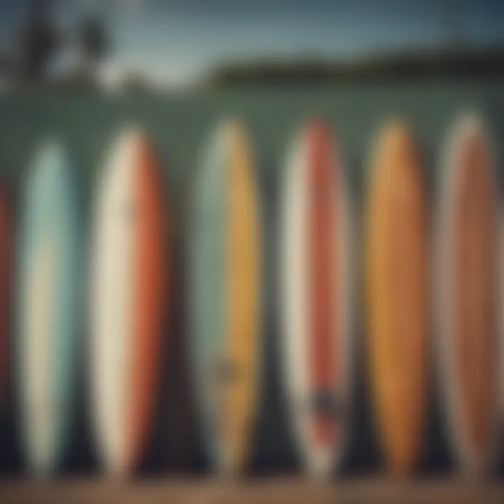 Vintage surfboards on display capturing the evolution of surf culture