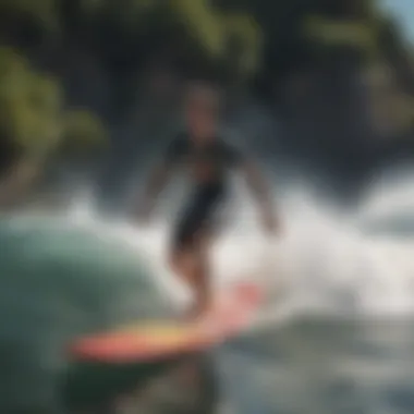 Community Engagement through Surfing Toys A vibrant surf community engaged in activities with surfing toys