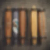 A collection of various longboards showcasing different designs and styles