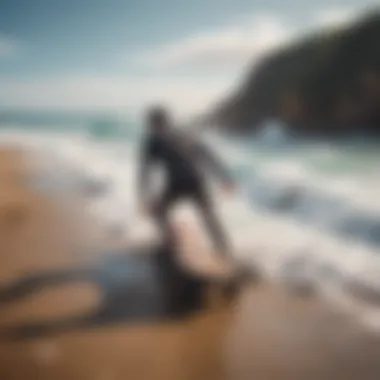 Scenic view of a longboard cruising along a coastal path