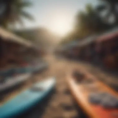 Local Market in Puerto Escondido A vibrant local market showcasing traditional crafts and surf gear
