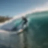 A surfer riding a powerful wave at Zicatela Beach