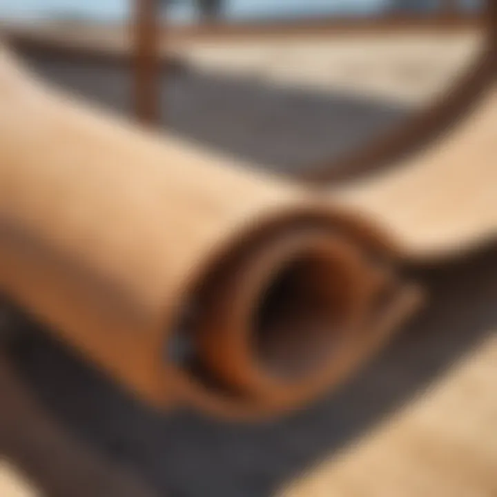 Close-up of the materials used in constructing a wooden quarter pipe.