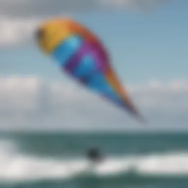 Close-up of a foil kite demonstrating advanced aerodynamic design